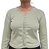 Women’s Black Full Sleeve Button-Down Top with V-Neck & Gold Polka Dot Detail | Regular Fit Casual Wear
