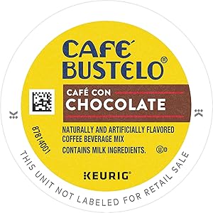 Café Bustelo Café con Chocolate Flavored Espresso Style Coffee, 96 K Cups for Keurig Coffee Makers