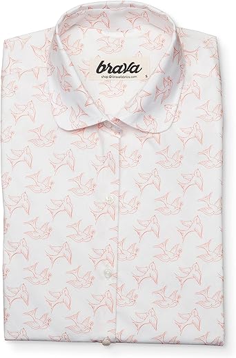 camisa blanca estampada mujer