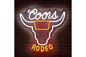 ADS JIE Western Decor Cowboy Neon Sign - 9 Brightness Adjustments Usb Powered, Cow Skull Light, Sign Busch, Crs Bull Led Wall Decor