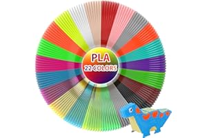 3Dgenius 22 Colors 3D Pen Filament 1.75mm PLA, Each Color 10 Feet, Total 220 Feet 3D Pen Filament Refills 3D Printing Pen Refills with High-Precision Diameter Not Compatible with 3Doodler Pen