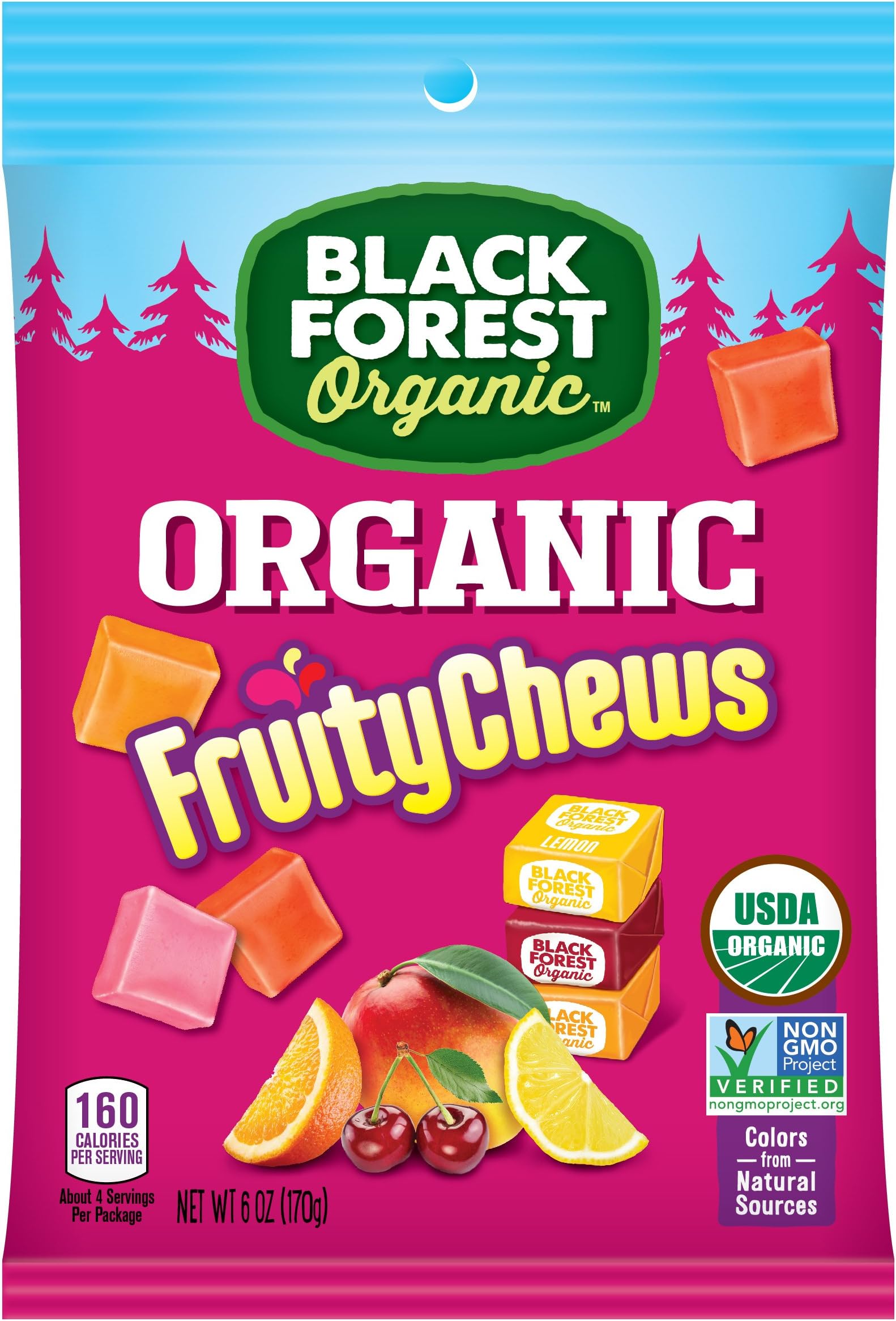 Black Forest Organic Fruity Chews Taffy Candy, 6 Oz (Pack of 12)