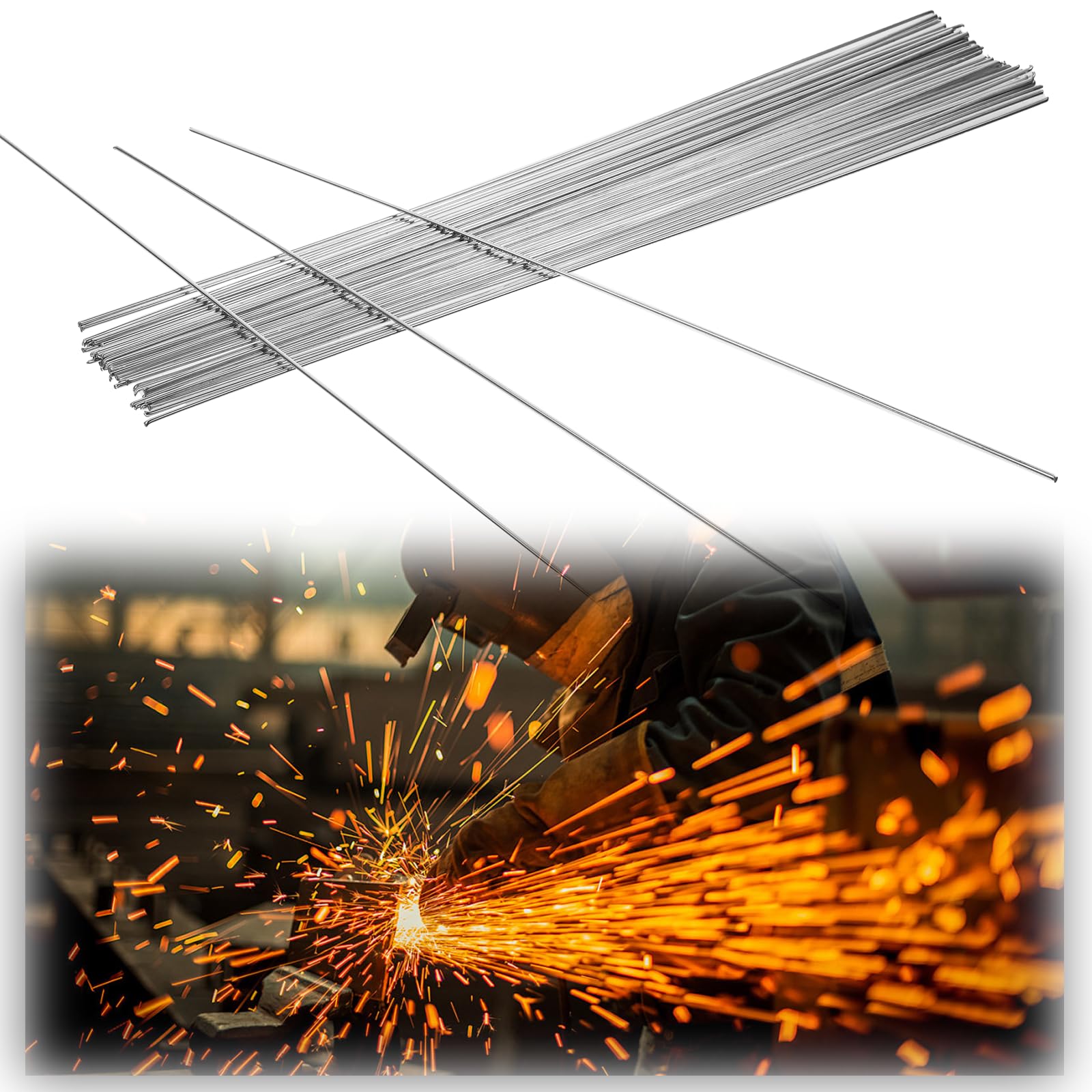 Photo 1 of 50pcs Aluminum Brazing, Aluminum Welding Rods 1/16"x13" Low Melt Welding Rods Weldings Sticks No Flux Required or Samll Aluminums Projects for all Position