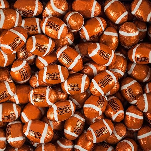 Bulk Chocolate Football Foil Wrapped Madelaine Candy (1lb
