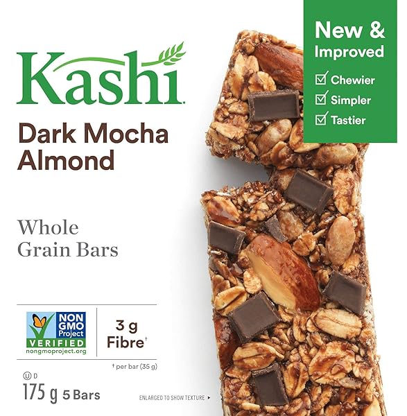 KASHI, CHEWY GRANOLA, DARK MOCHA ALMOND SNACK BARS, 175G/6.17OZ., 5CT, {IMPORTED FROM CANADA}