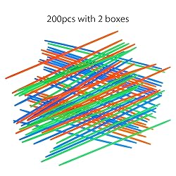 Boao 200 Pieces Pick up Sticks Game Toys with 2