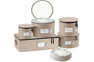 China Storage Hard Shell Containers 5-Piece Set Moving Boxes for Dinnerware, Glasses, Plates, Mugs and Saucers Sturdy Dish Or