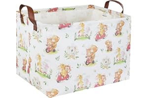 TIBAOLOVER Easter Basket Kids Baby Storage Basket Kids Toy Basket for Boy and Girls Gift Basket Empty Book Shelf Basket Rectangular Animal Room Decor Bedroom Bathroom(Animals)