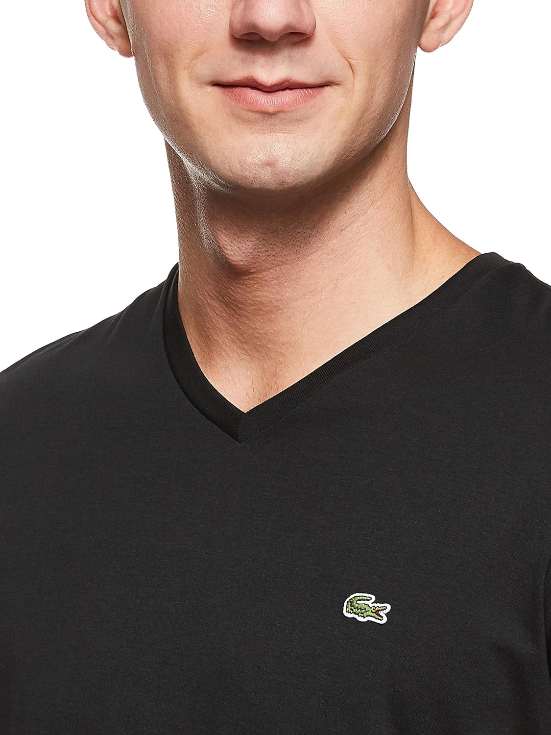 Lacoste Mens Short Sleeve V-Neck Pima Cotton Jersey T-Shirt | 
