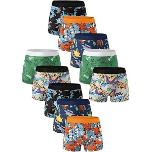 Cyltonghui Boys Boxer Briefs Underwear for Toddlers - 10 Pack Training Underwear with Fun Dinosaur