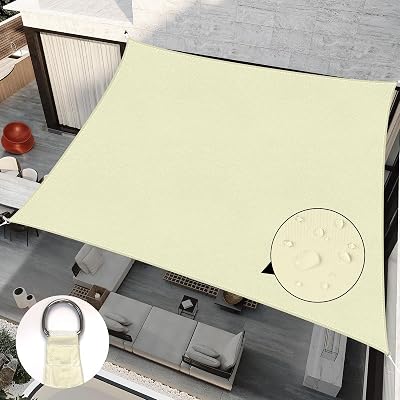 RICHIE Sun Shade Sail 3x3m Square Waterproof 98% UV Block with Rope