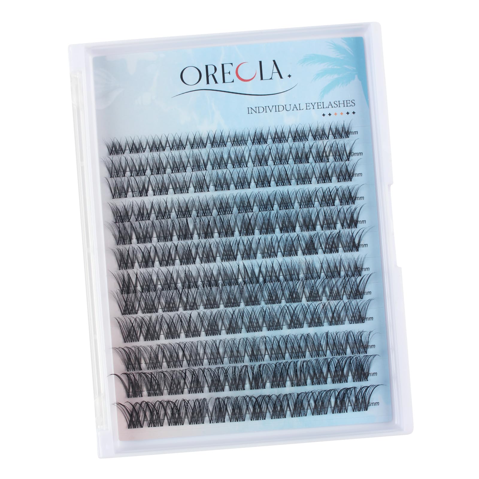 Oreola 144Pcs Individual Lashes Extension with Clear Band Wispy Volume Cluster False Eyelashes DIY at Home for Make-up Beginner Easy to Use(MIX8-16MM) — image 1