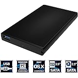 [Upgraded Version Support UASP] Sabrent Ultra Slim USB 3.0 to 2.5-Inch SATA External Aluminum Hard Drive Enclosure [Black] (EC-UK30)