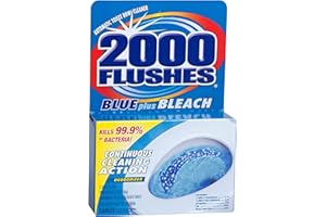2000 FLUSHES 208082 Blue Plus Bleach Automatic Toilet Bowl Cleaner Twin-Pack, 3.5 OZ, [PACK OF 6]