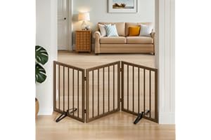 Mino Kesper Dog Gate for Stairs,Foldable Dog Gate for Indoor Doorways House,Freestanding Pet Gates for Dogs,Doogie Puppy Fence Gate