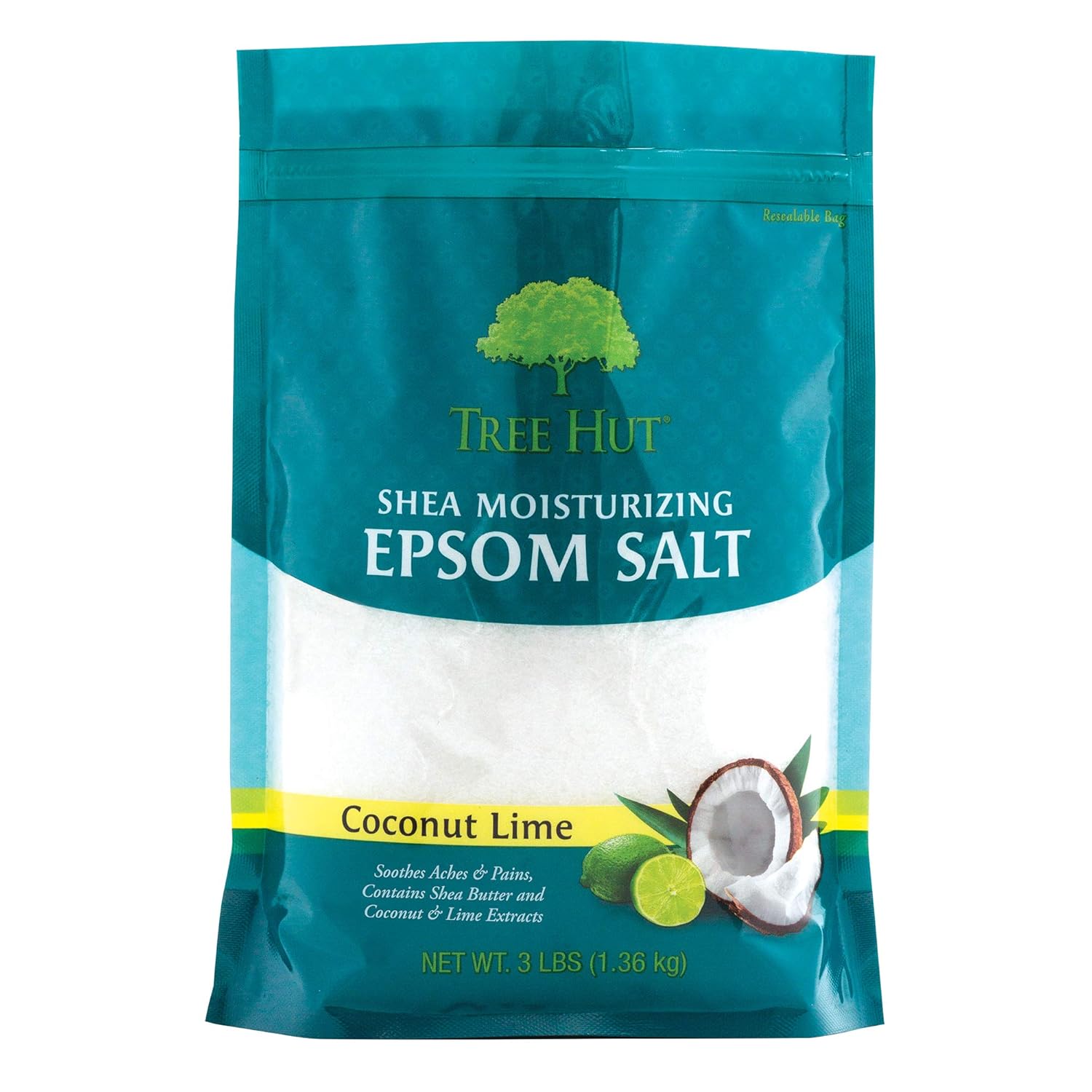 Tree Hut Shea Moisturizing Epsom Salt Coconut Lime, 3Ibs, Ultra Hydrating Epsom for Nourishing Essential Body Care : Beauty