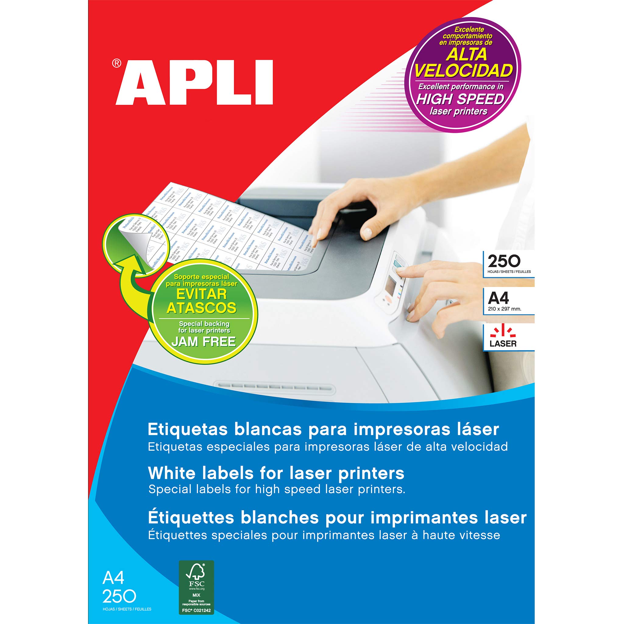 Apli Laser/Copier 97 x 67.7 mm Neon Red