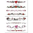 8 Large Sexy Naughty Temporary Tattoos for Women Ladies - Adult Fun for Lower Back Legs Arms Stomach