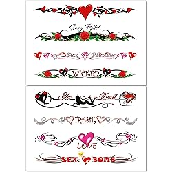 8 Large Sexy Naughty Temporary Tattoos for Women