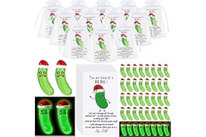 RoundFunny 30 Sets Christmas Pickle Toy Gifts Bulk Cute Emotional Pickle Toys with Inspirational Card and Organza Bag Emotional Positive Gifts for Coworkers Staff Food Service Dietitians