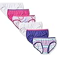 Hanes Girls' 100% Cotton 6-Pack Tagless Hipster Panties