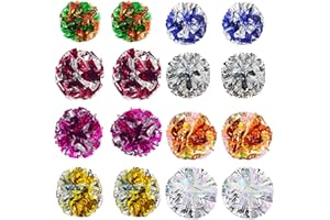Goiio 16 Pack Mylar Crinkle Balls for Cats, Crinkle Balls Cat Toys