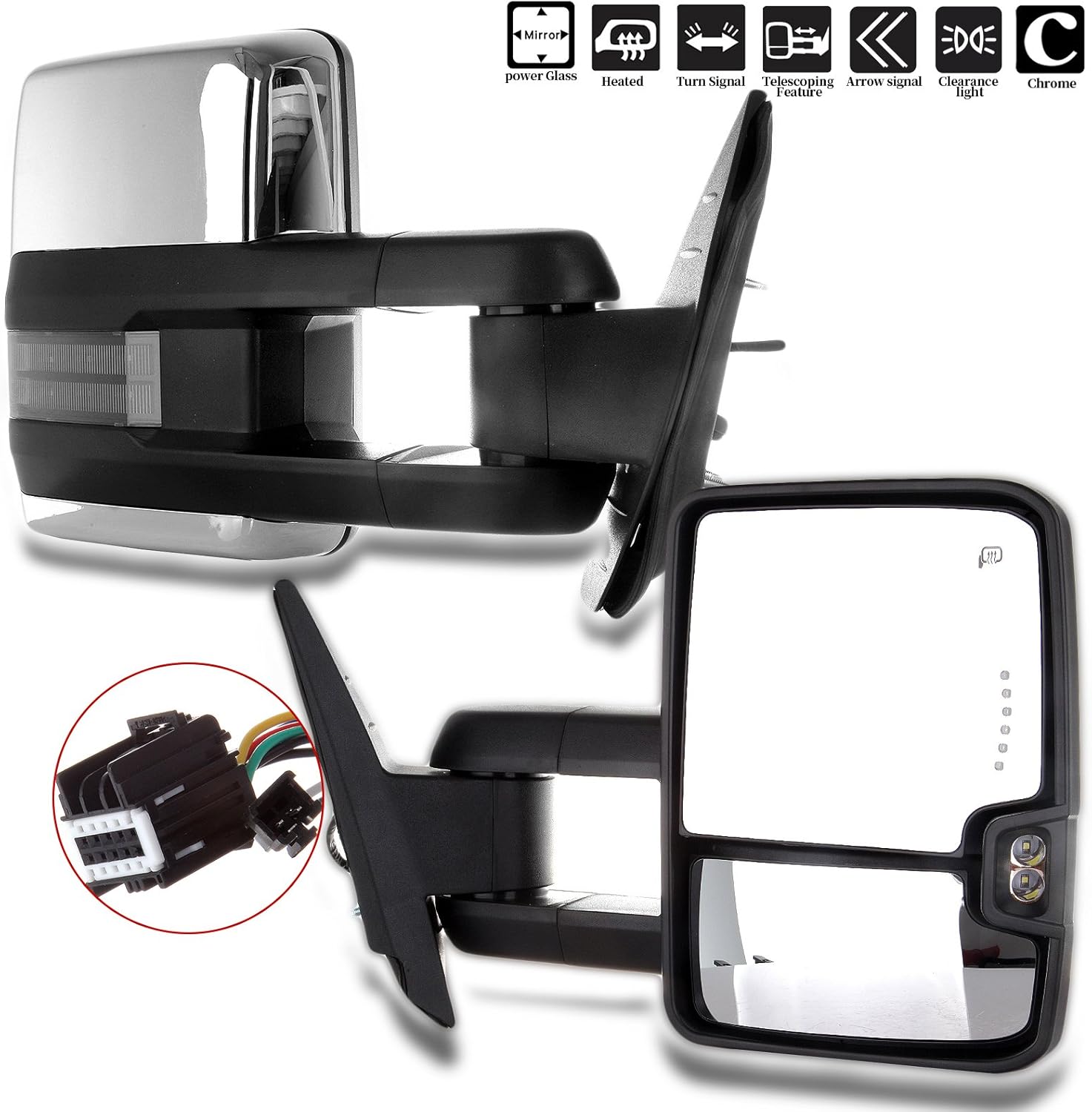 Auto Parts and Vehicles Tow Mirror Left Right Side PAIR Sierra Power