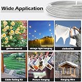 TooTaci 3mm Wire Rope Kit 20M PVC Coated Stainless Steel Cable with 8 Clamps & view 4