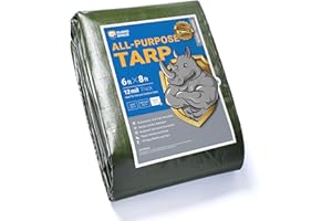GUARD SHIELD Tarp Green Tarps Heavy Duty Waterproof 6x8 Feet Extra Large Outdoor Tarp Cover 12mil