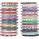 Cute 48 Rolls Washi Tape Set,Foil Gold Thin Decorative Masking Washi Tapes,3MM Wide DIY Paper Tape for DIY Craft Scrapbooking