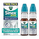 Vicks Sinex Severe Allergy & Sinus Nasal Spray, Original Ultra Fine Mist, Decongestant Relief from Nasal Congestion, Sinus Pressure Relief, 265 Sprays (2 Count)