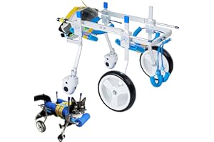 HobeyHove Adjustable 4-Wheel Dog Cart/Wheelchair, for Pet/Doggie Wheelchairs with Disabled Hind Legs Walking(7-Size)(S)