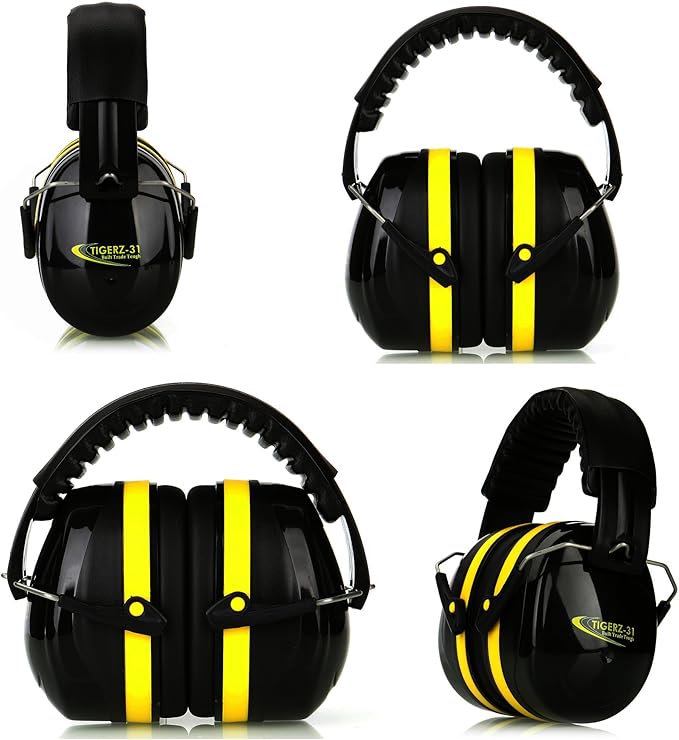 Amazon Co Jp Tradesmart イヤーマフ 防音用 耳栓 保護メガネ ３点セット Nrr37 の 防音性能 で 自閉症 聴覚過敏 騒音対策 快眠 勉強 射撃 等様々な用途に 産業 研究開発用品