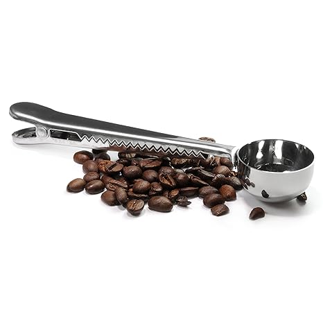 Kaffeedosierlöffel mit Klammer aus Edelstahl, Kaffeemaß, Kaffee Dosierer, Kaffeelöffel für Espresso, Kaffee ect. Messlöffel, 