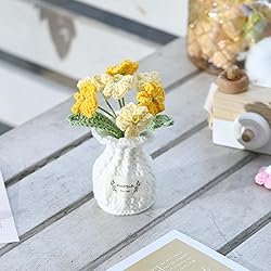 YOOJEE Crochet Flower Pot Forget-me-not for Lover