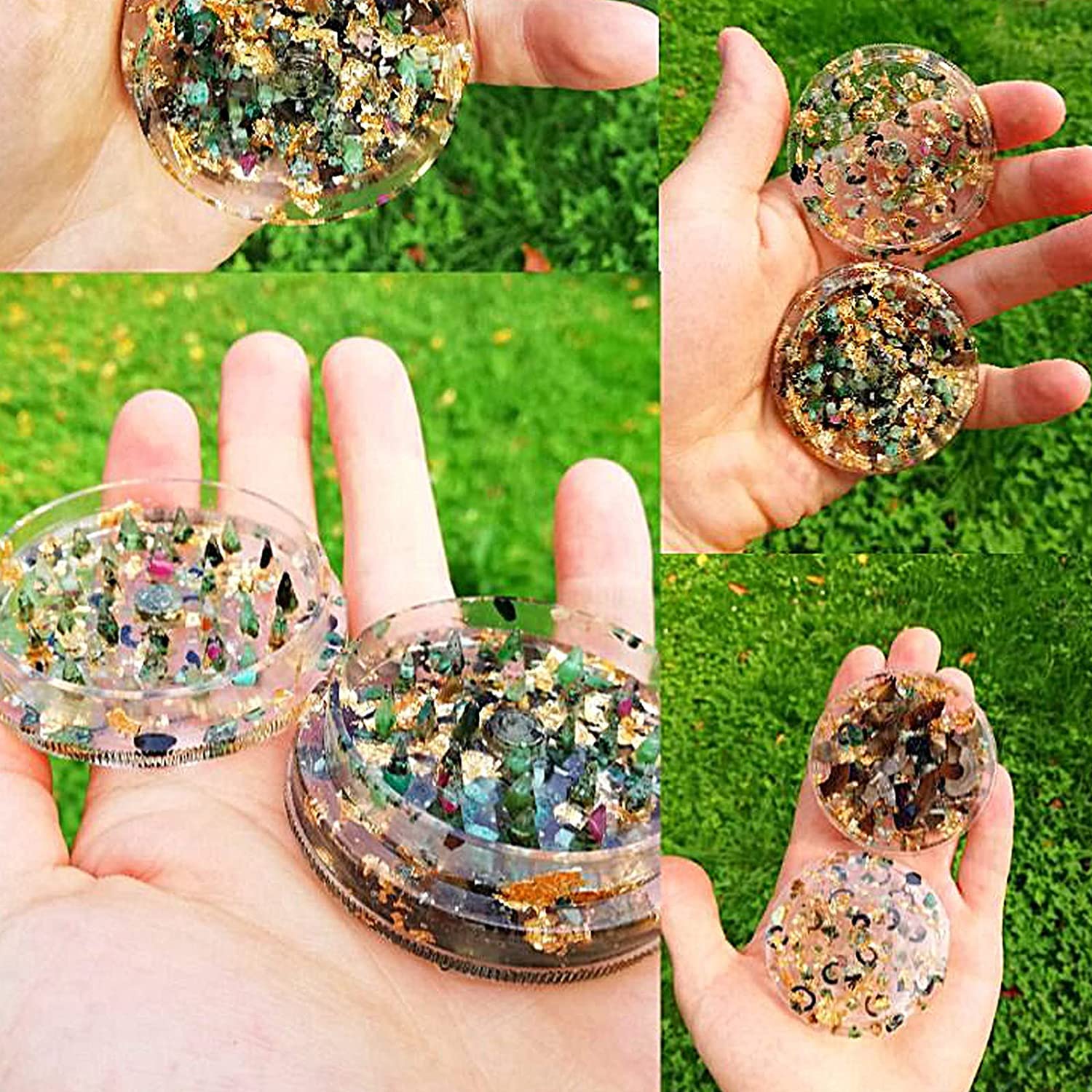 5 Piece Silicone Molds - Large Rolling Ashtray and Resin Grinder Mold with Efficient Spikes and Storage