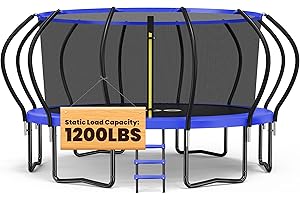 ORCC 1200LBS Weight Capacity Trampoline 16 15 14 12 10 8FT Outdoor Yard Trampolines for Kids Adults, Heavy-Duty Galvanized Steel Frame Recreational Trampoline