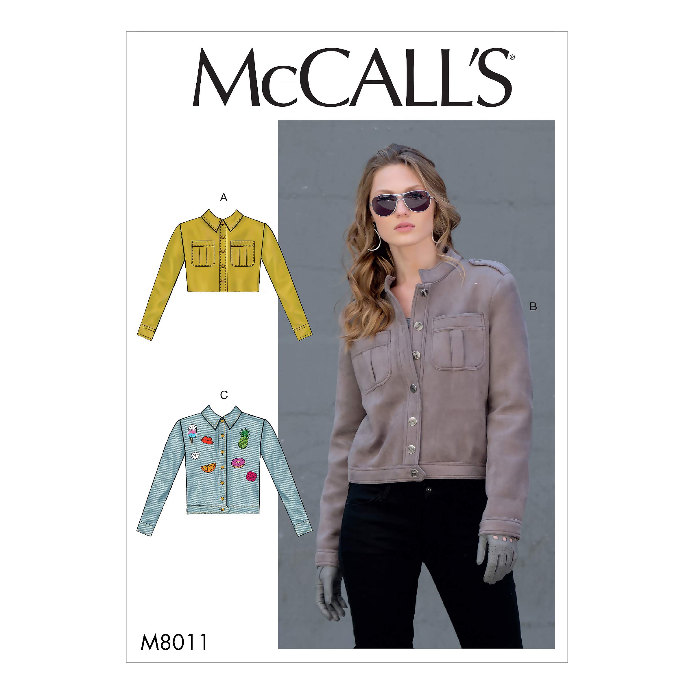 McCall's Sewing Pattern-M8011Z-Misses' Jackets, Paper, White, Various