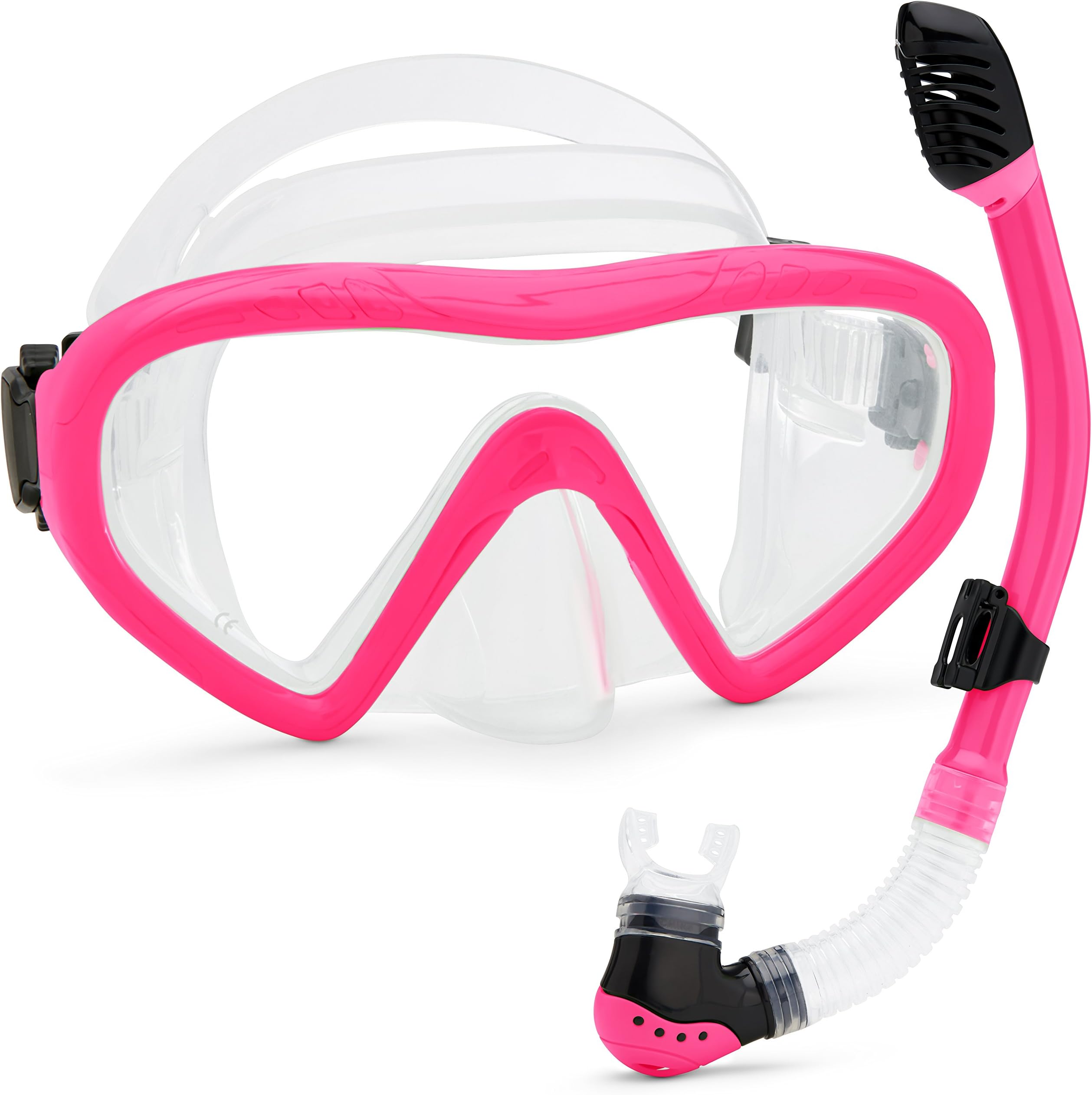 Kids Snorkel Set Underwater Mask & Snorkel Set Comfortable Double Lens Snorkeling Mask & Breathing Tube with Flexible Silicone Mouthpiece โ Swimming & Diving Gear with Anti-Leak Design