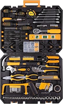 Amazon.com: Juego de herramientas de mecánica de 198 piezas, llave de vaso, herramienta de reparación automática, combinación, juego de herramientas mezcladas, kit de herramientas de mano con caja de herramientas de plástico,