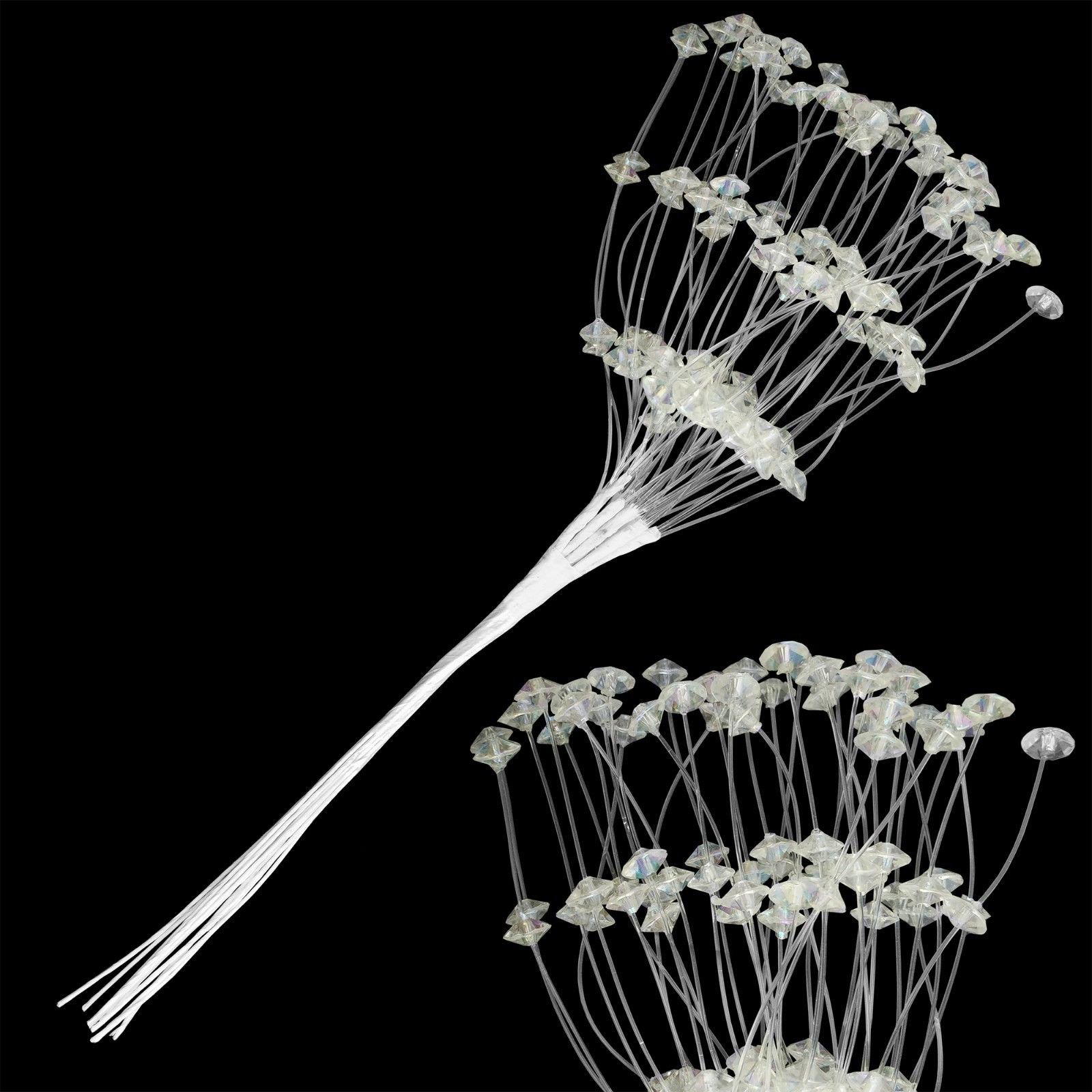 12 CLEAR CRYSTAL BEAD SPRAYS - 3 STRANDS PER SPRAY - flower or cake accessories