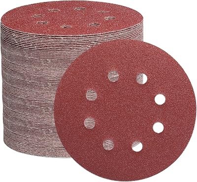 STEBRUAM 105PCS 5" 125mm Sanding Discs 8 Hole Hook Loop Orbital Sander 40-600