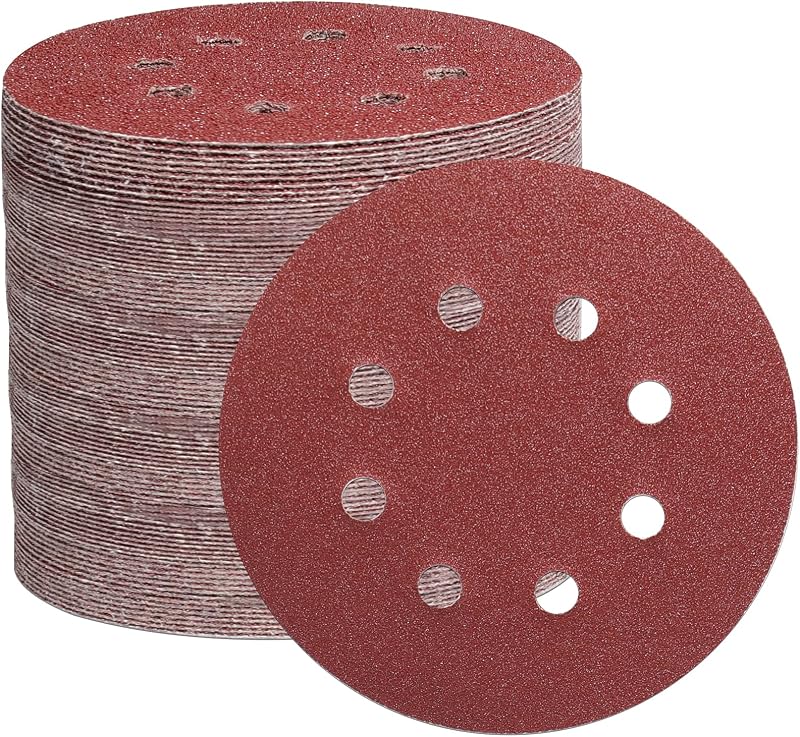 STEBRUAM 105PCS 5" 125mm Sanding Discs 8 Hole Hook Loop Orbital Sander 40-600