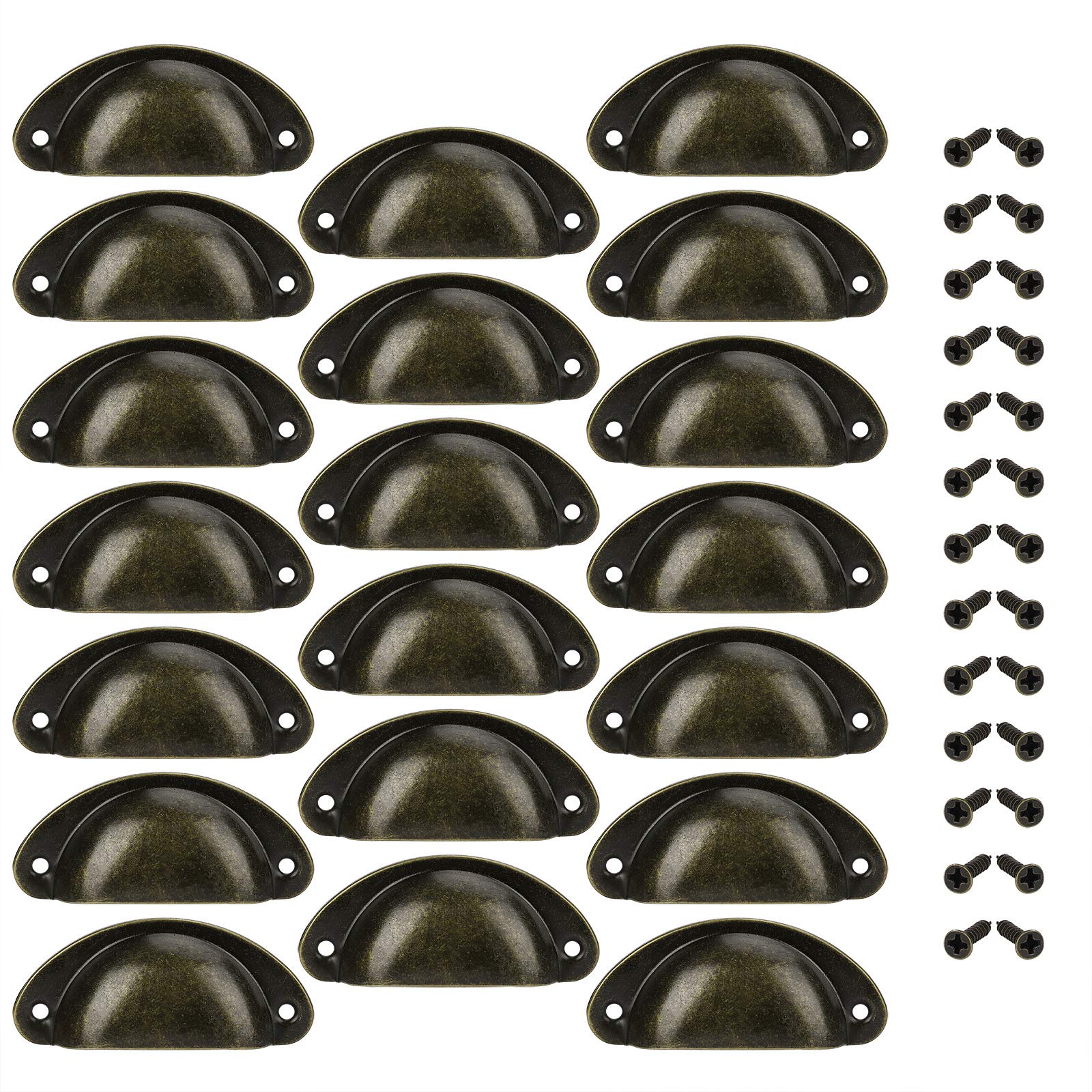 MengH-SHOP 20 x Shell Shaped Drawer Knob Door Handle Decoration Door Drawer Cupboard Cabinet with Screws