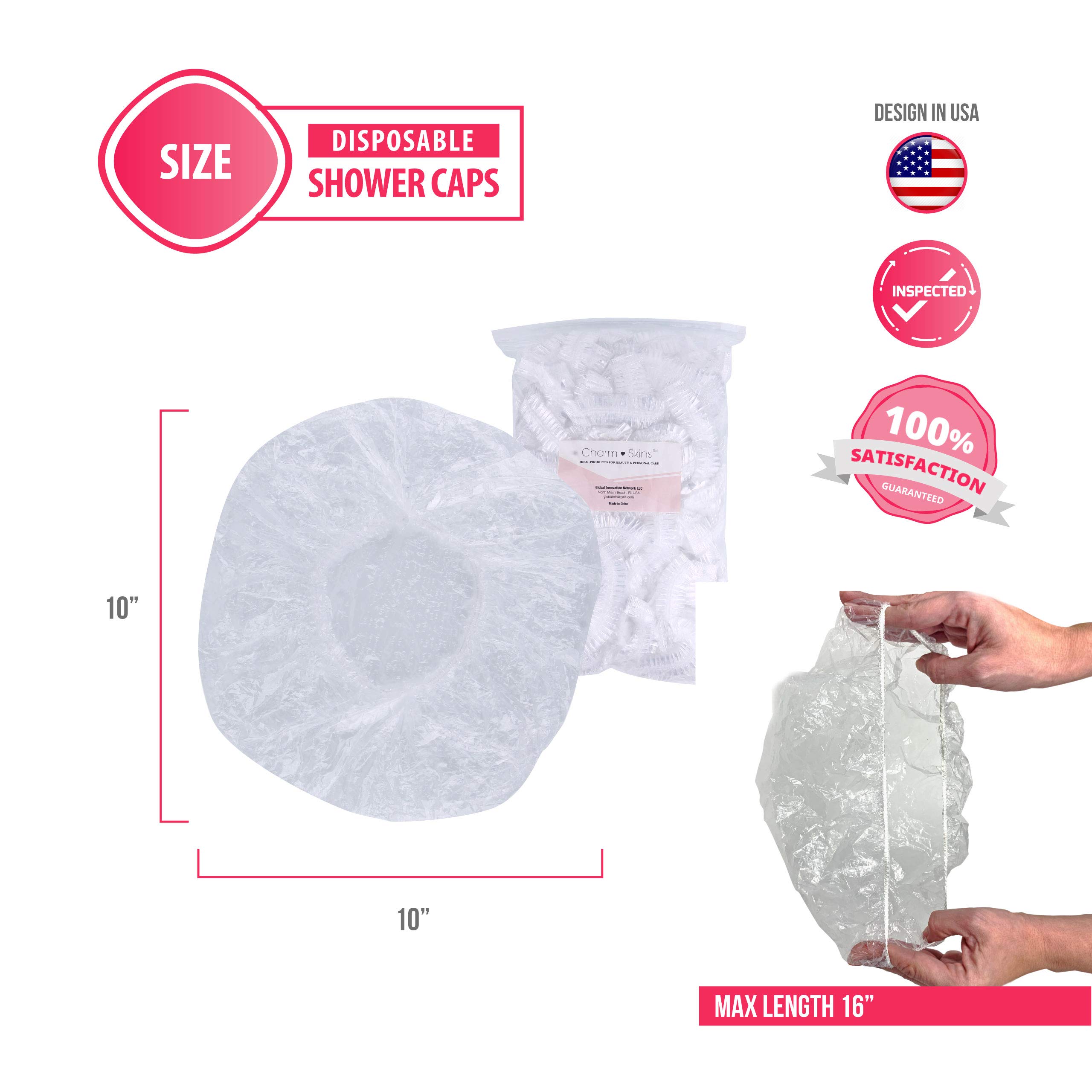 Disposable Hair Plastic Shower Cap (50 & 100 Pack) Clear Women Shower