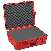 Condition 1 25" Large Waterproof Hard Case Model 839 with Foam, Portable Protective Storage Box for Travel, Hunting, Military, Tactical, Made in USA, 24.50"x 19.46"x8.41" Red