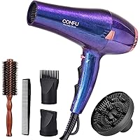 CONFU 2200W Professional Hair Dryer, Compact Blow dryer, Negative ionic Hair Dryer With Diffuser And Concentrator, For…