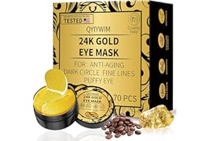 Qyiywim Under Eye Patches 70PCS, 24K Gold Eye Patches for Puffy Eyes Treatment, Under Eye Masks for Dark Circles and Puffiness, Non-Irritating Eye Mask Skincare, Eyes Bags Treatment, Eye Gel Pads