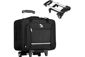 Golkcurx Rolling Laptop Bag with Wheels, Removable Water-Repellent Rolling Briefcase for Women and Men