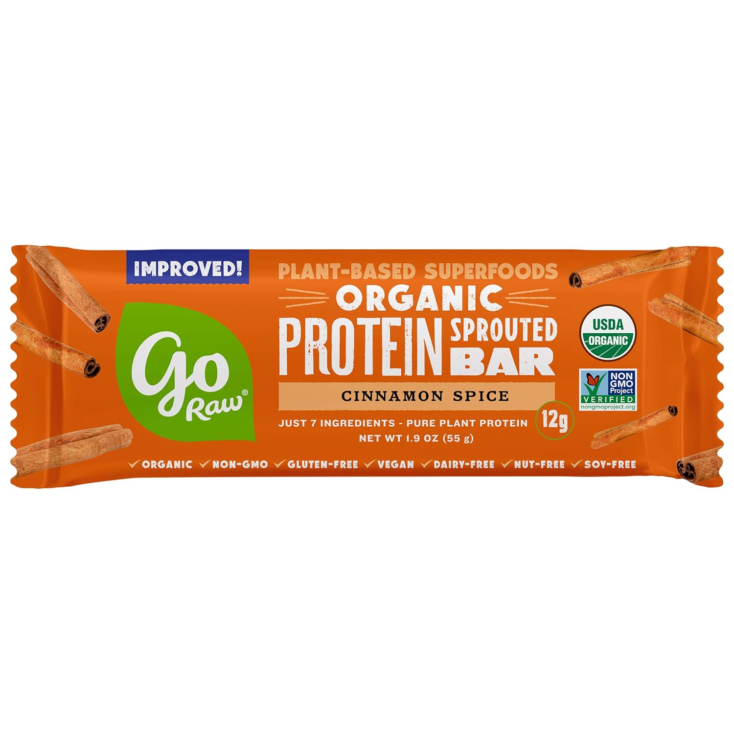 Go Raw Protein Bars, Dark Chocolate Gluten Free Energy Bar Organic